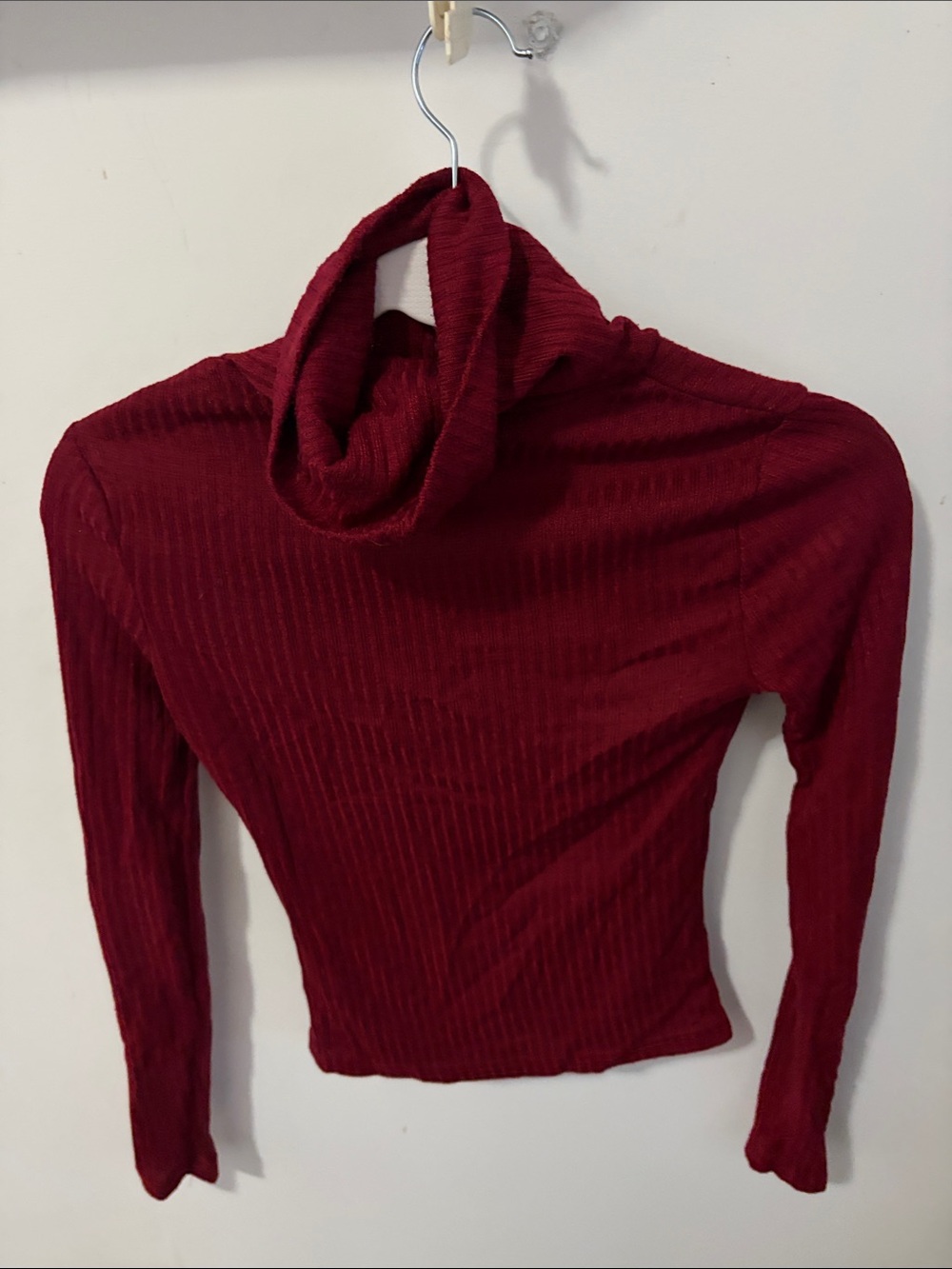 Women’s Burgundy Ribbed Turtleneck Sweater